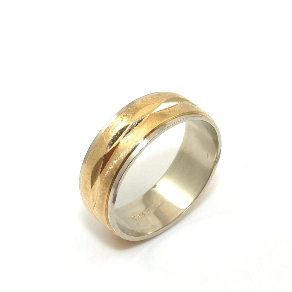 14K Gold Diamond Cut Men's Wedding Band Ring 11.25